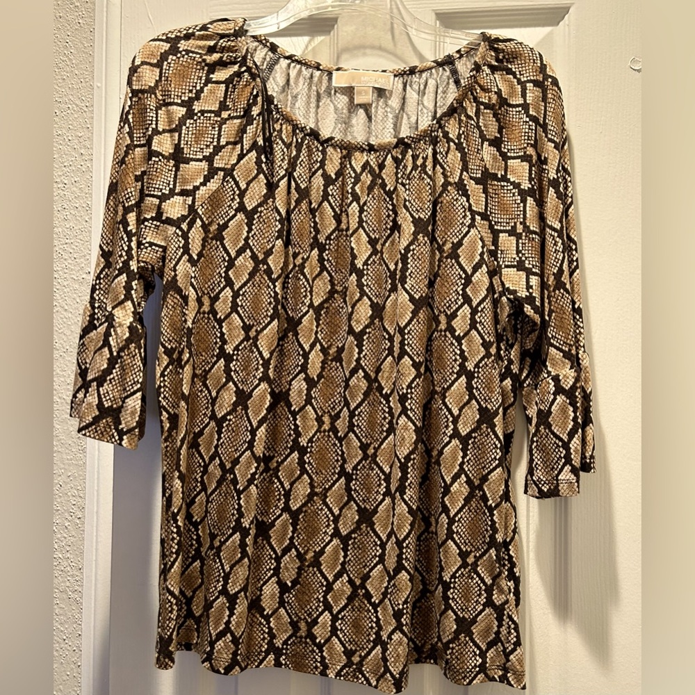 Michael Kors Snakeskin Print Top sz S